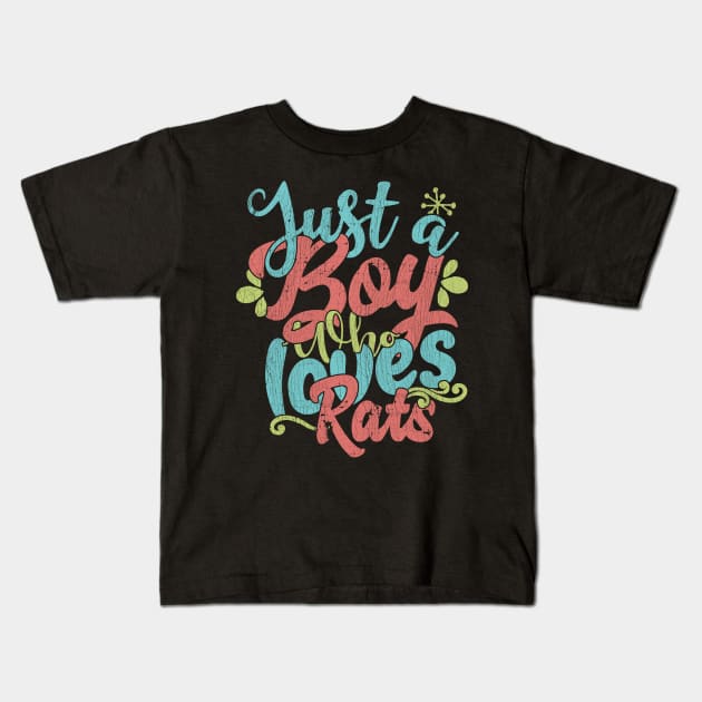 Just A Boy Who Loves Rats Gift product Kids T-Shirt by theodoros20